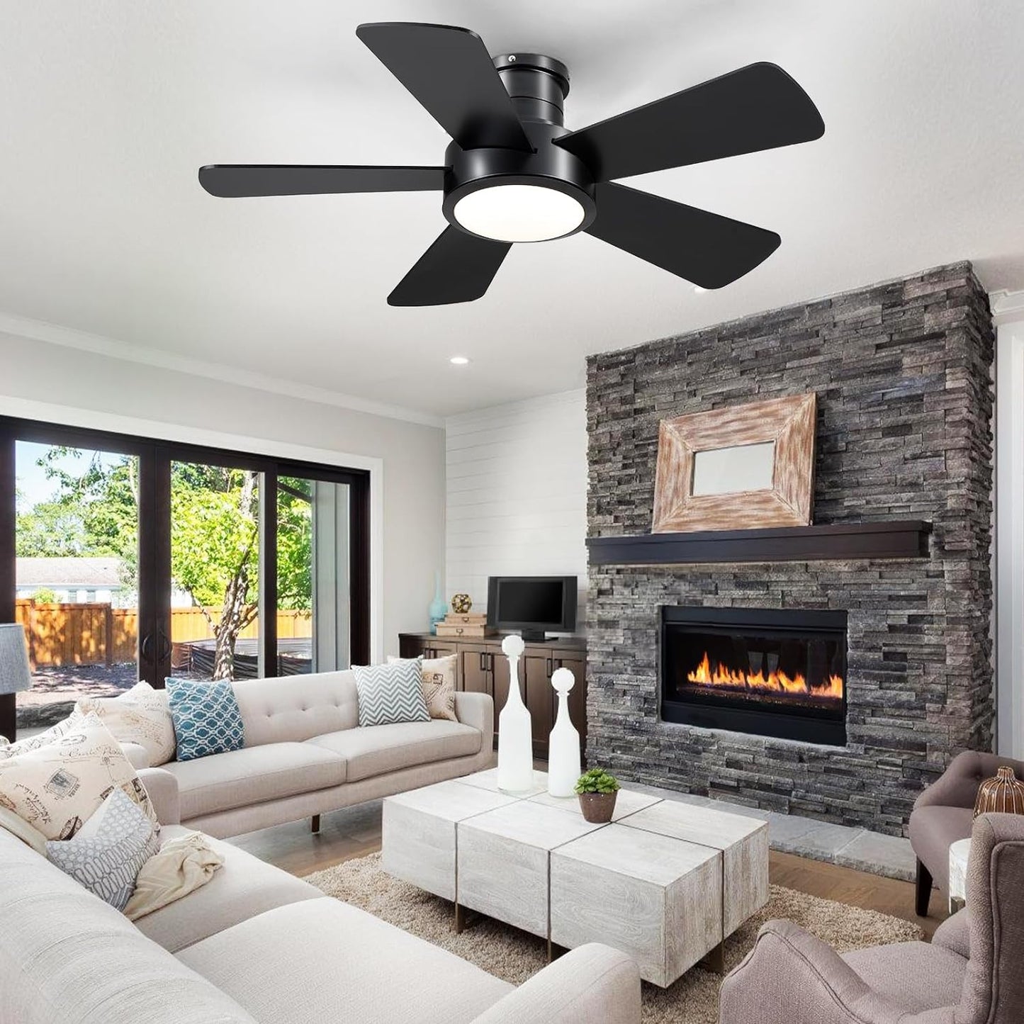 OLUZO 40“ Modern Ceiling Fans with Lights