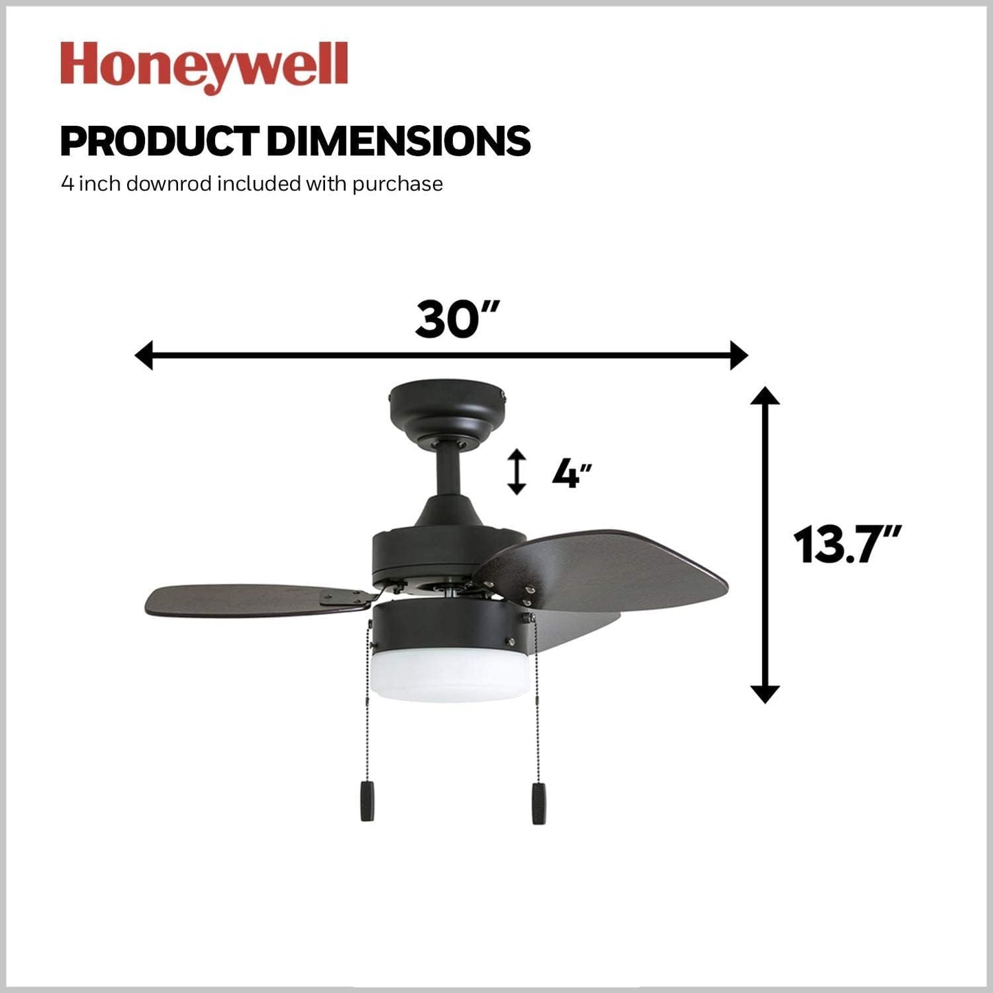 OLUZO 30“ Modern Indoor LED Ceiling Fan with Light