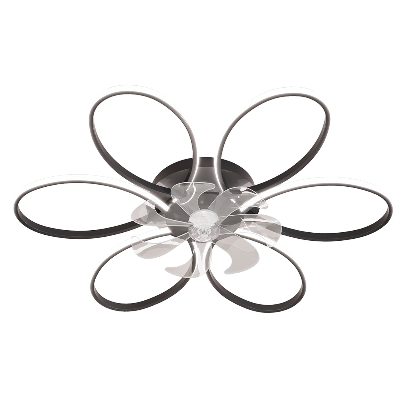 OLUZO 35" Ceiling Fan with Lights Remote Control Dimmable LED