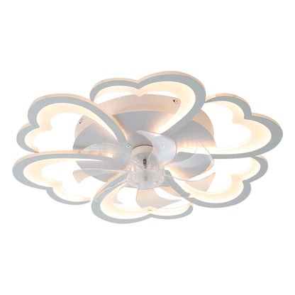 OLUZO 27" Ceiling Light with Fan in Flush Mount