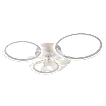 OLUZO 30" Modern Ceiling Light with Fan,Low Profile Lights and Remote & APP Control 【get 15% coupon , buy on amz with code】