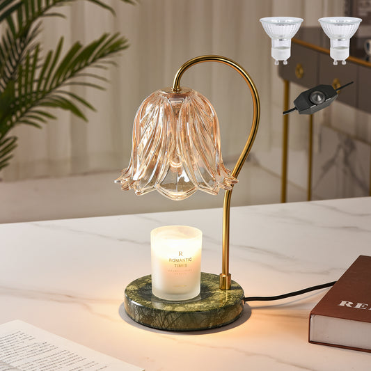 OLUZO Candle Warmer Lamp with Timer/Dimmer, Marble Base Electric