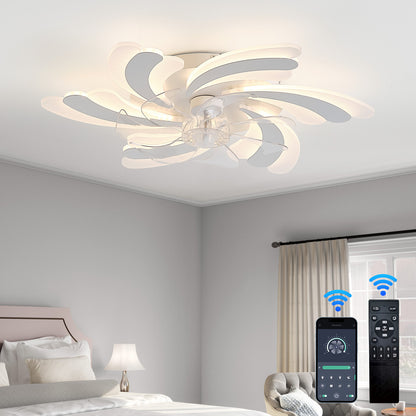 OLUZO 25.6" Ceiling Fans with Lights and Remote