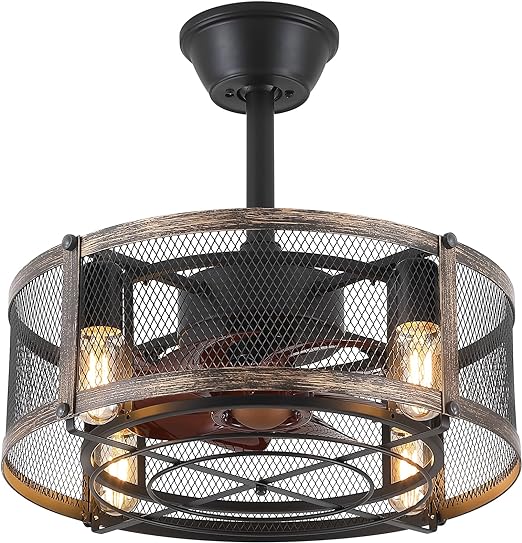 OLUZO 18“ Modern Industrial Ceiling Fans With Lights