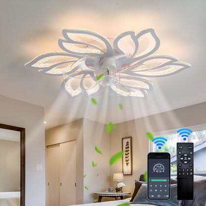 OLUZO 26" Ceiling Fan with Lights Remote Control Dimmable LED