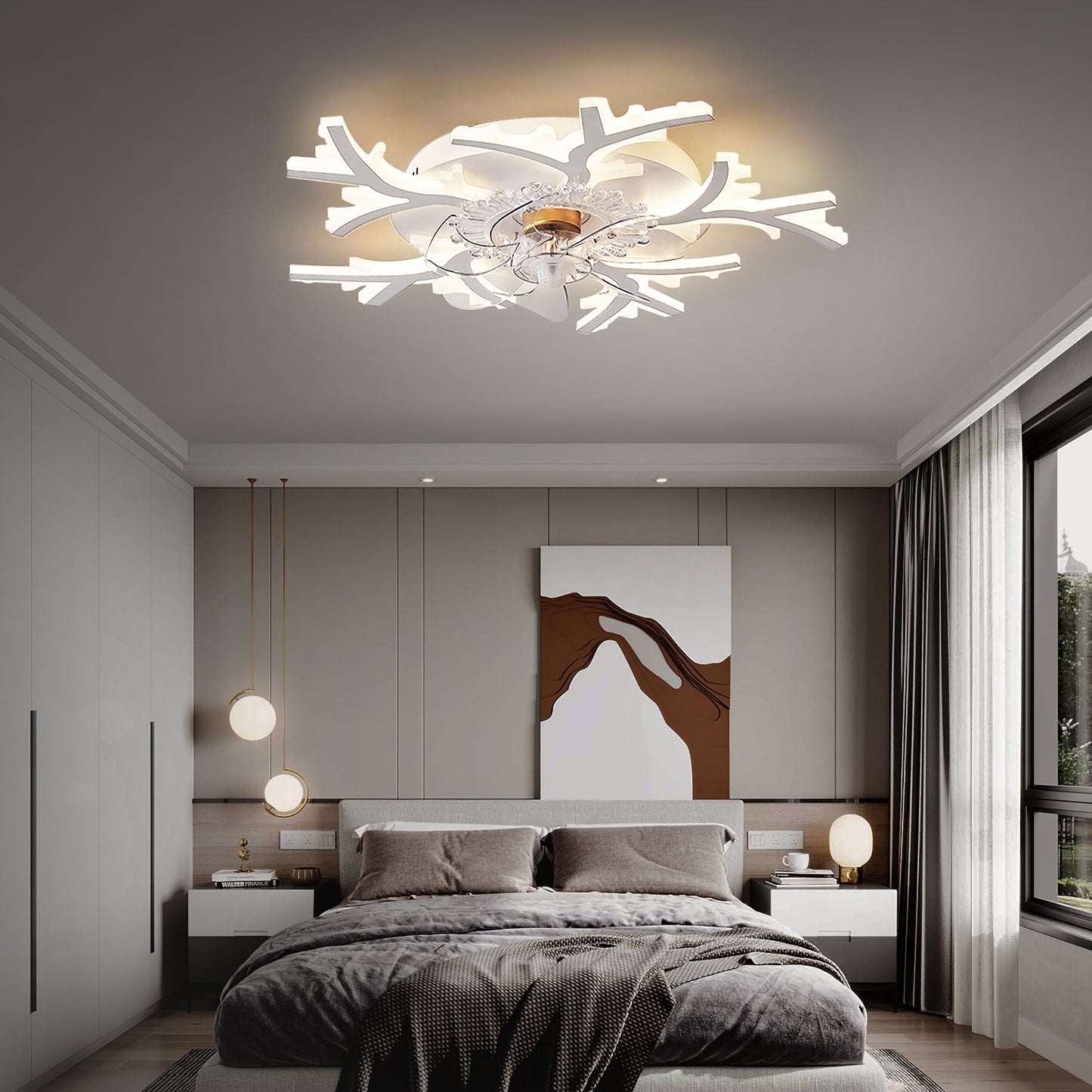 OLUZO 24.8“New Nordic Smart Ceiling Fans