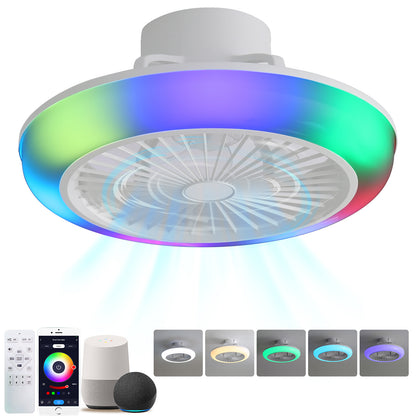 OLUZO 18" RGB Ceiling Light with Fan【get 20% coupon , buy on amz with code】