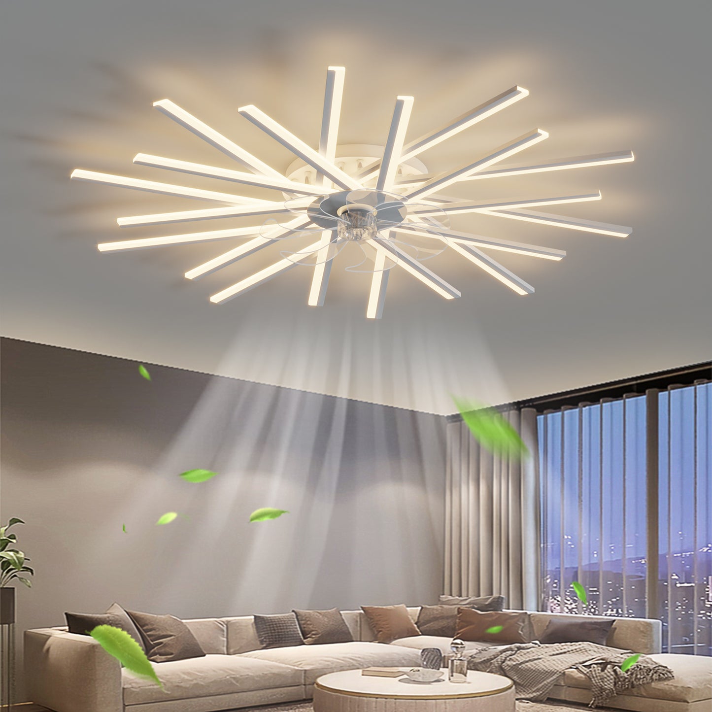 OLUZO 45"Ceiling Fan with Light Modern