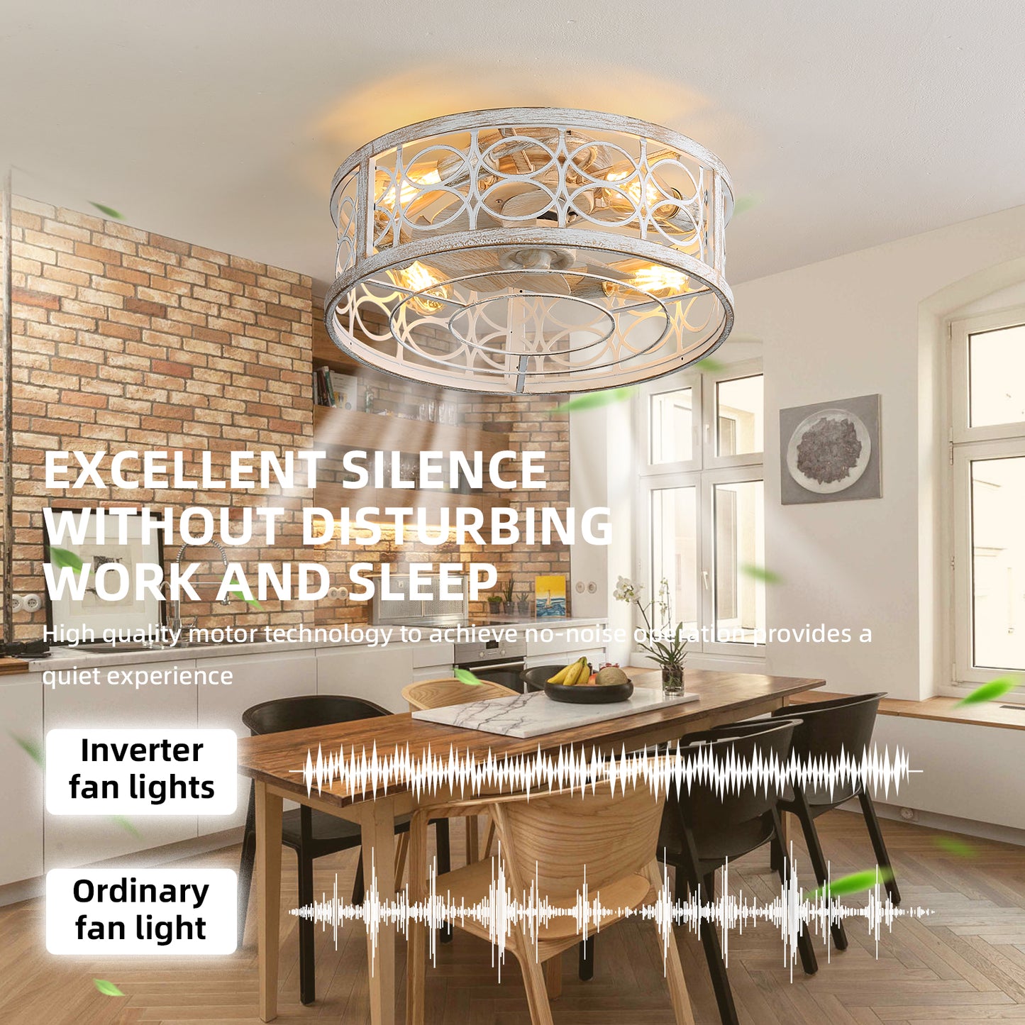 OLUZO 20" Ceiling Fans with Lights Caged【get 18% coupon , buy on amz with code】