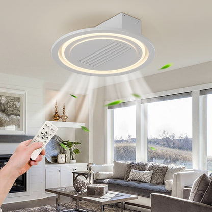 OLUZO 21.6" Ceiling Fan with light Modern Adjustable Speed Bladeless