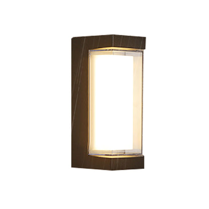 OLUZO 3.1" Aluminium rectangle outdoor wall lamp