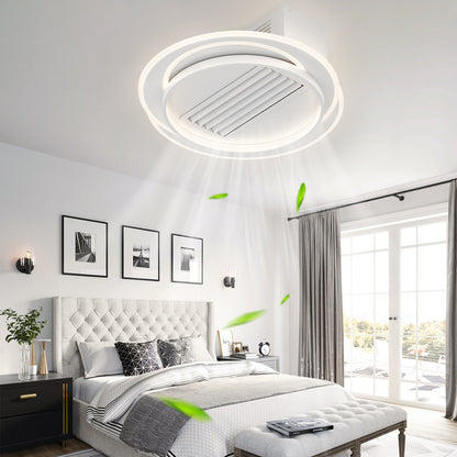 OLUZO 21.6" Modern Bladeless Ceiling Fan with Light and Remote & APP Control【get 50% coupon , buy on amz with code】