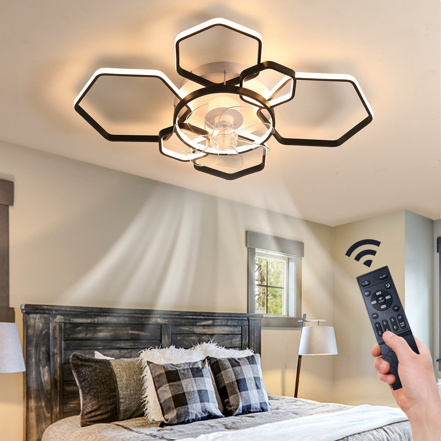 OLUZO 40" Ceiling Light with Fan Modern【get 30% coupon , buy on amz with code】