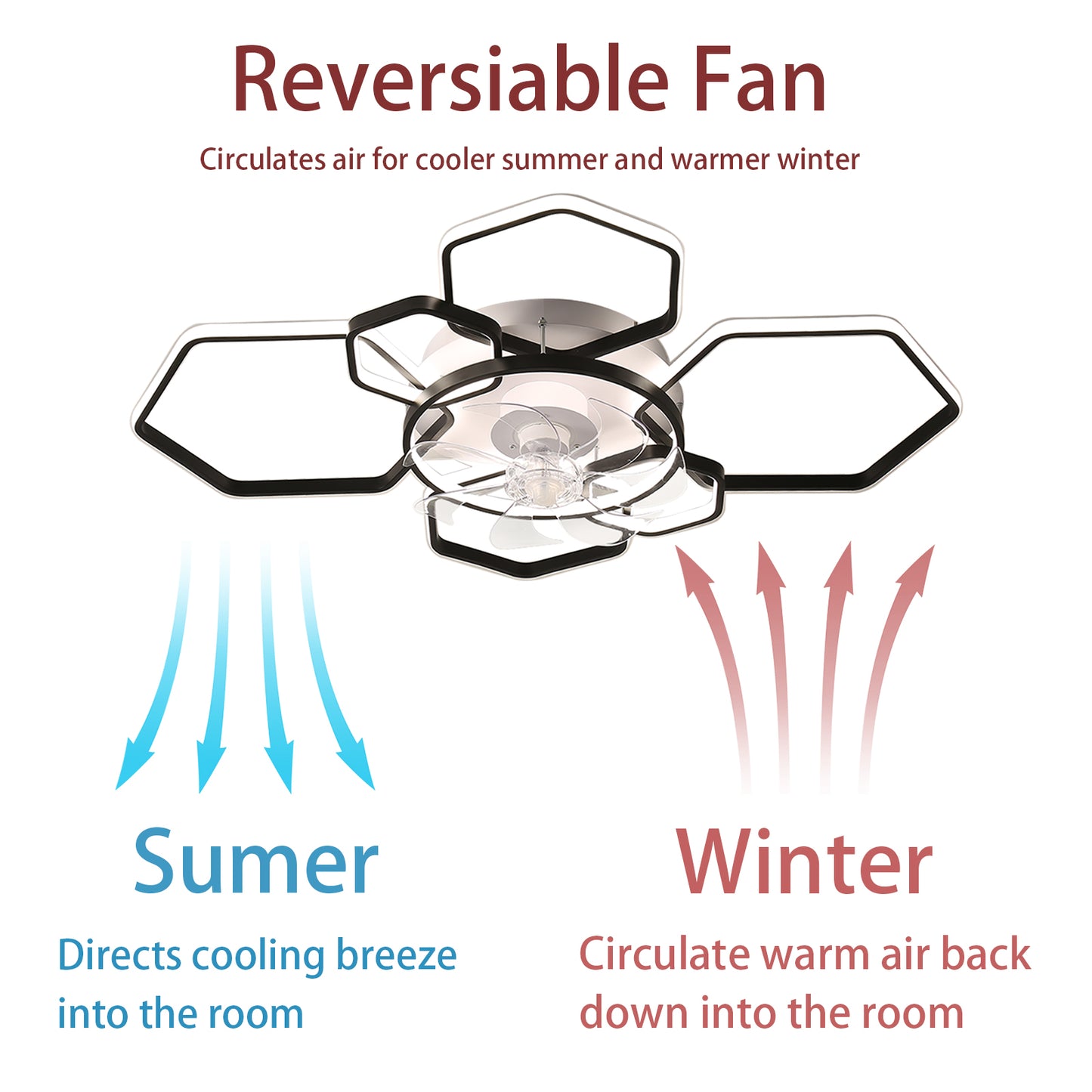 OLUZO 40" Ceiling Light with Fan Modern【get 30% coupon , buy on amz with code】