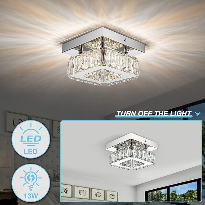 OLUZO 8“ Mini Modern Crystal Ceiling Lights