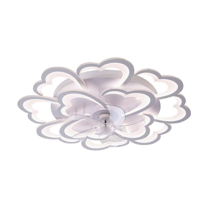 OLUZO 34.6" Flush Mount Ceiling Light with Fan