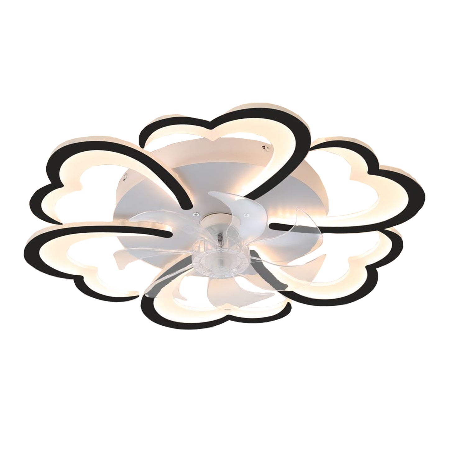 OLUZO 27" Ceiling Light with Fan in Flush Mount