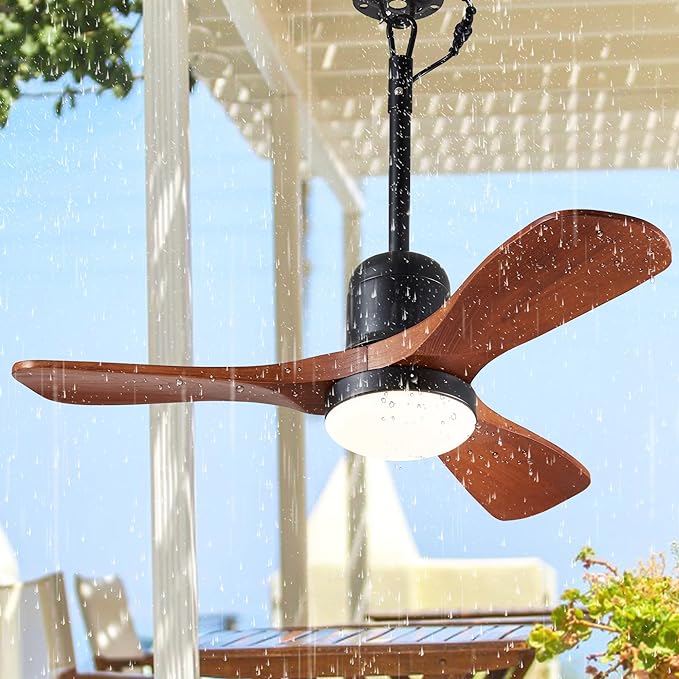 OLUZO 36“ Solid wood straight leaves Ceiling Fans