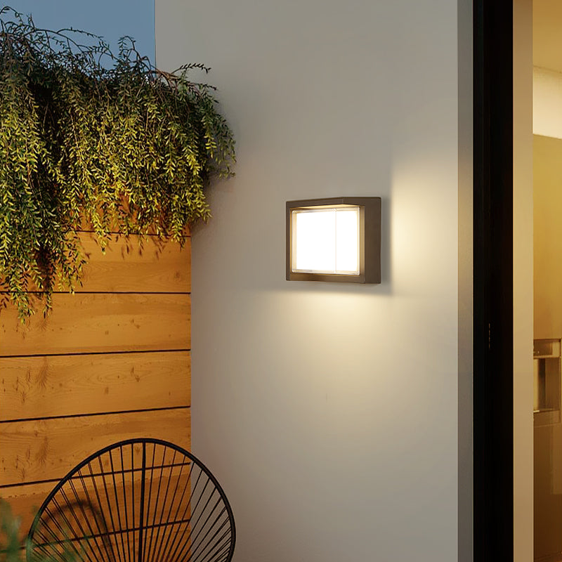 OLUZO 6.2” Aluminium alloy square outdoor wall lamp