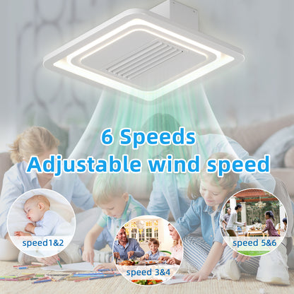 OLUZO 21.6" OLUZO Bladeless Fan with Light