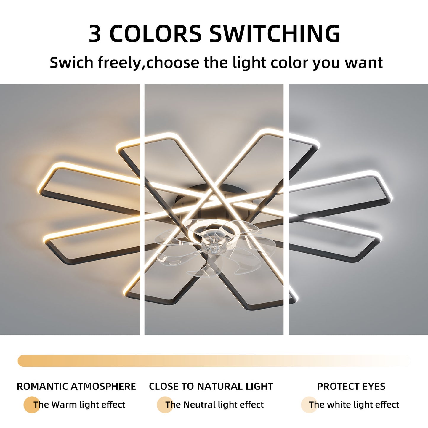 OLUZO 41" American Style Ceiling Fan with Lights