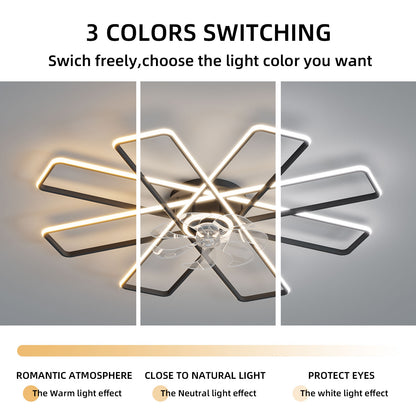 OLUZO 41" American Style Ceiling Fan with Lights