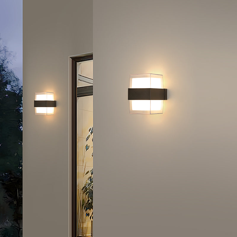 OLUZO 3.5” Modern square outdoor wall lamp