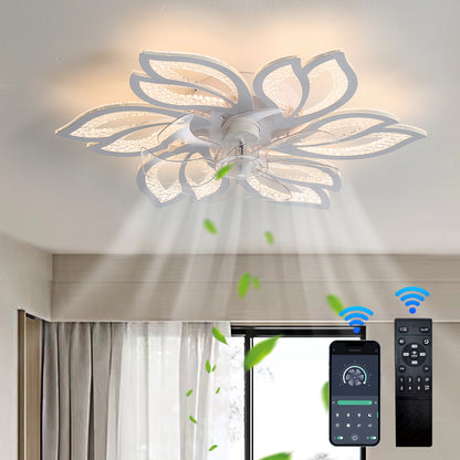 OLUZO 26" Ceiling Fan with Lights Remote Control Dimmable LED