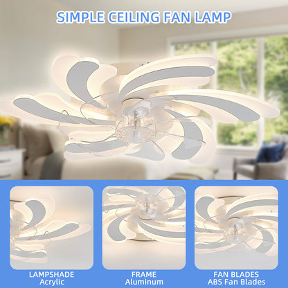 OLUZO 25.6" Ceiling Fans with Lights and Remote