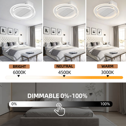 OLUZO 21.6" Modern Bladeless Ceiling Fan with Light and Remote & APP Control【get 50% coupon , buy on amz with code】