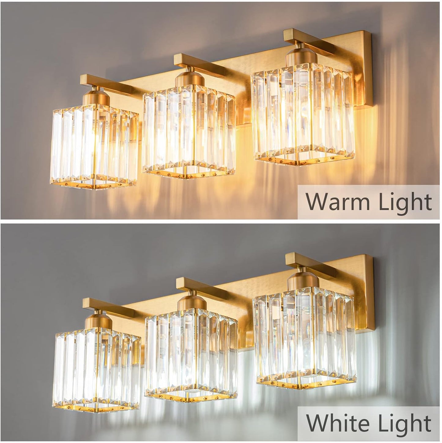 OLUZO 20.47“ Modern Gold Brushed Brass Wall Lights