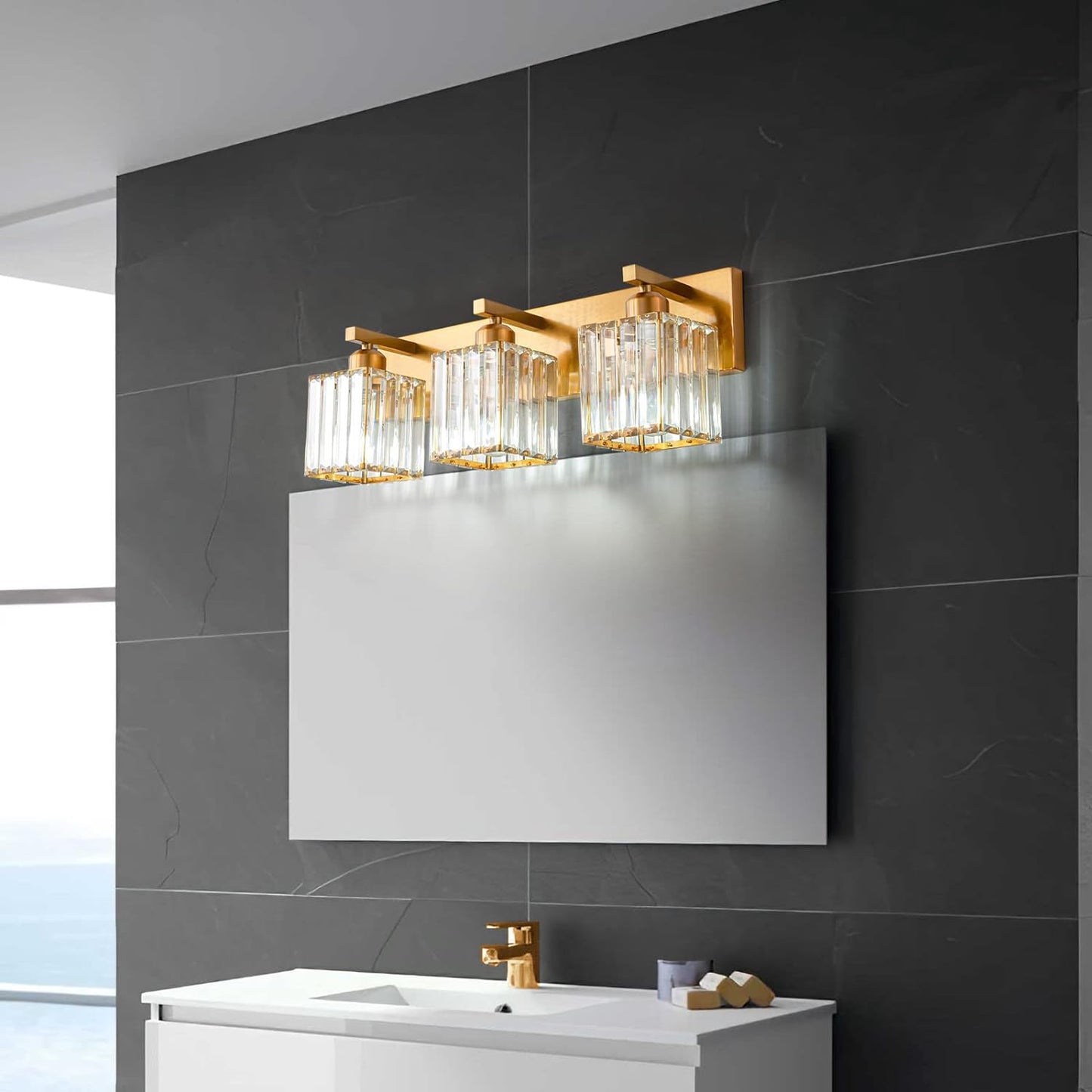 OLUZO 20.47“ Modern Gold Brushed Brass Wall Lights