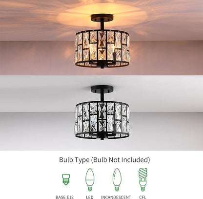 OLUZO 11.5“ Farmhouse Crystal Ceiling Lights