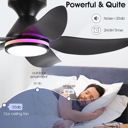 OLUZO 38” Modern energy-saving quiet Ceiling Fan