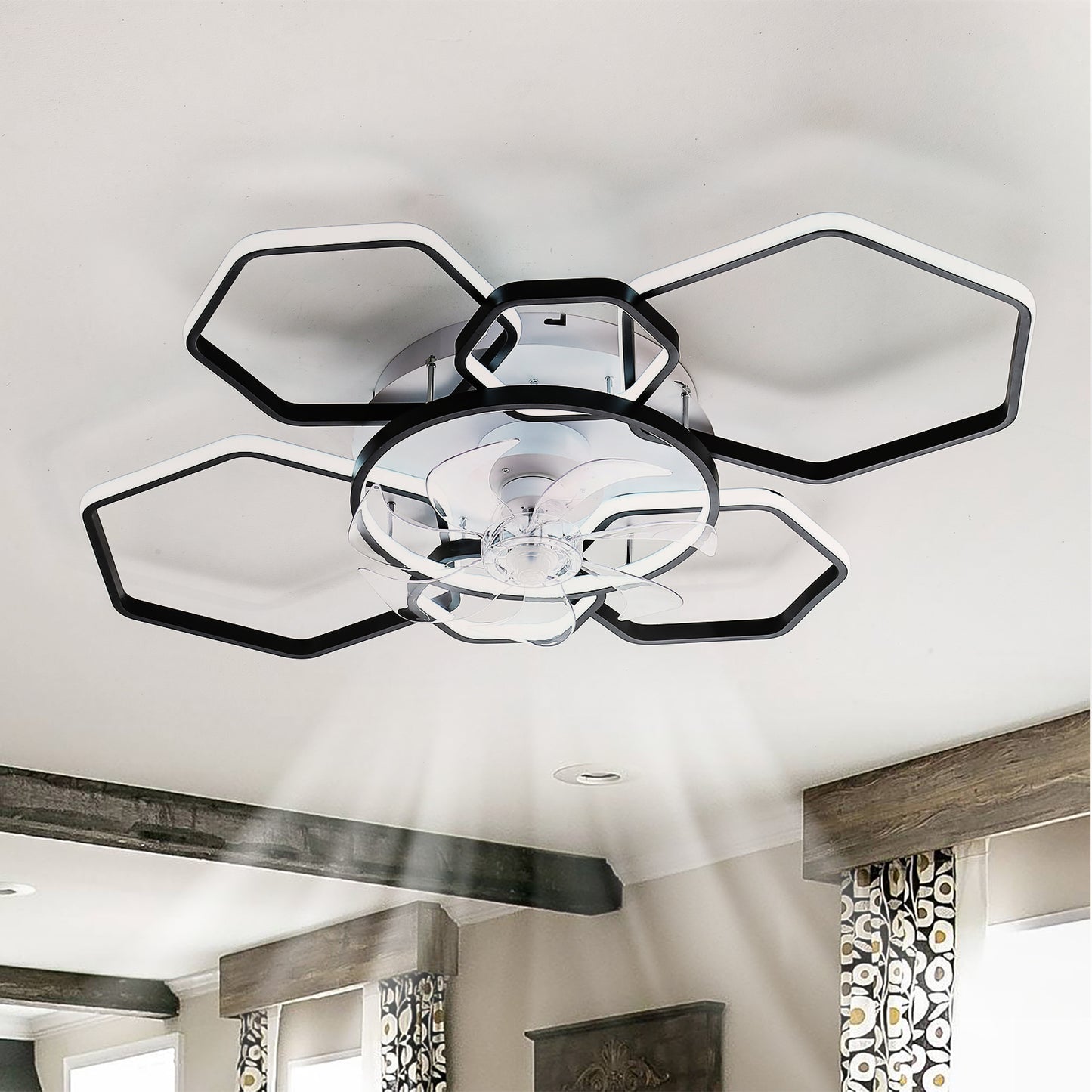 OLUZO 40" Ceiling Light with Fan Modern【get 30% coupon , buy on amz with code】