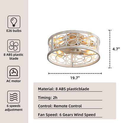 OLUZO 20" Ceiling Fans with Lights Caged【get 18% coupon , buy on amz with code】