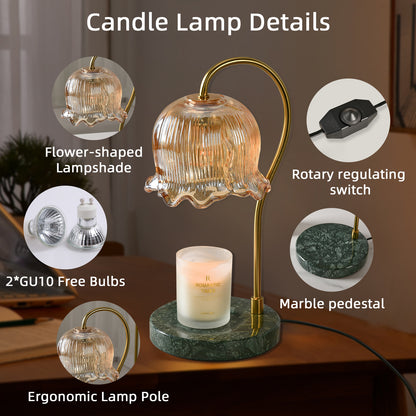 OLUZO Fragrance Candle Warmer Lamp with 2 Bulbs with Timer & Dimmer