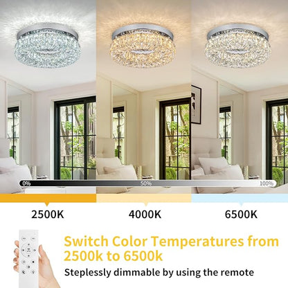 OLUZO 11.8” Modern Crystal Ceiling Lights