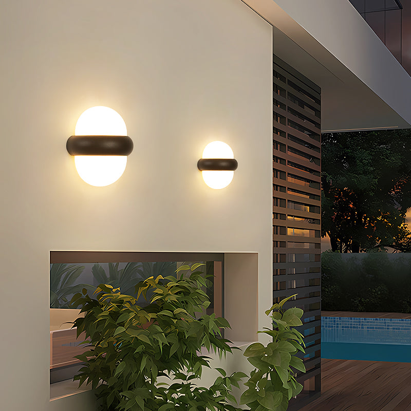 OLUZO 4.9" Matte black outdoor wall lamp