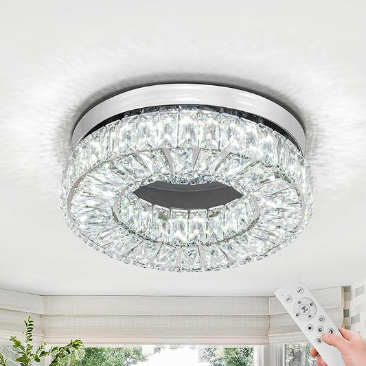 OLUZO 11.8” Modern Crystal Ceiling Lights