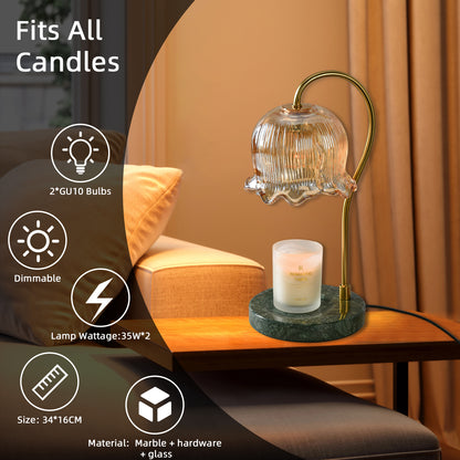 OLUZO Fragrance Candle Warmer Lamp with 2 Bulbs with Timer & Dimmer