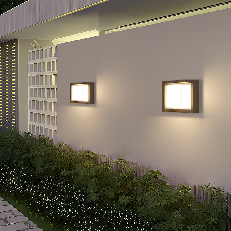 OLUZO 6.2” Aluminium alloy square outdoor wall lamp