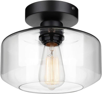 OLUZO 8.66“ European-style round glass Ceiling Lights