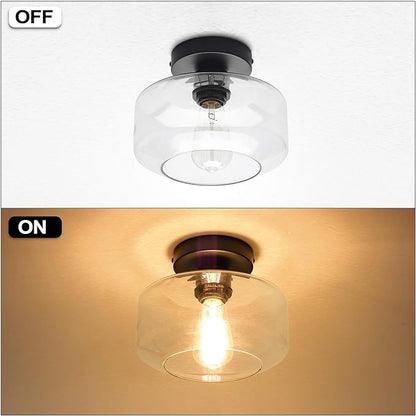 OLUZO 8.66“ European-style round glass Ceiling Lights