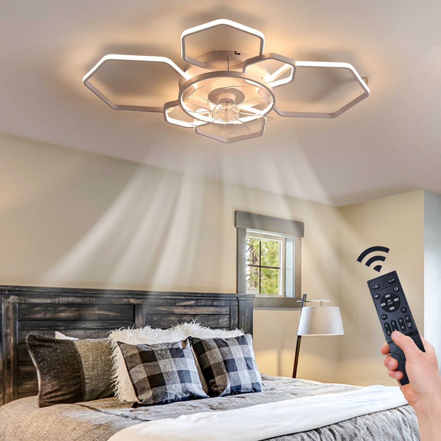 OLUZO 40" Ceiling Light with Fan Modern【get 30% coupon , buy on amz with code】