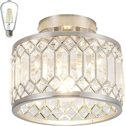 OLUZO 8.66” Crystal Ceiling Light