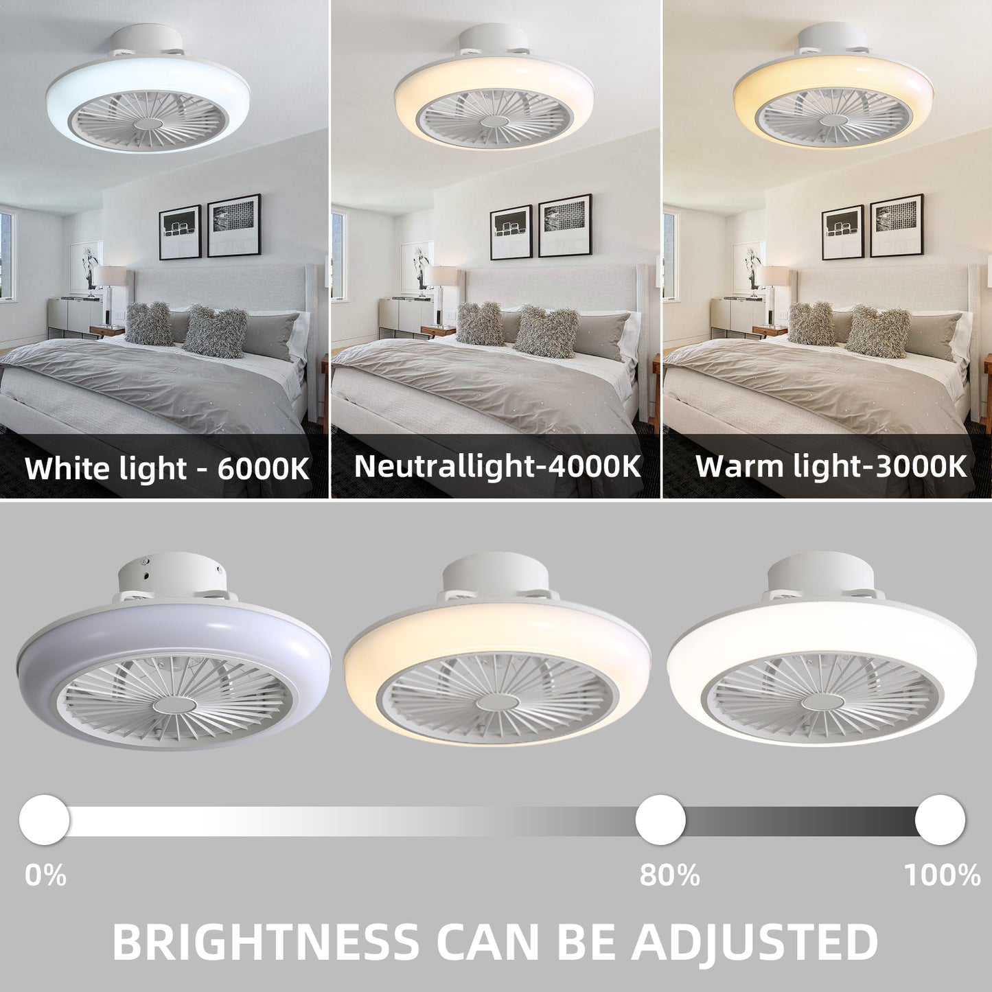 OLUZO 18" RGB Ceiling Light with Fan【get 20% coupon , buy on amz with code】