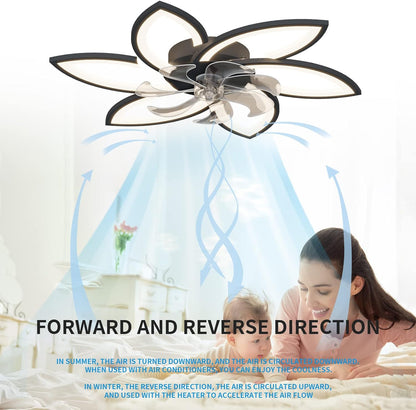 OLUZO 30.7" Ceiling Fan with Light and Remote Control 3 Color temperatures