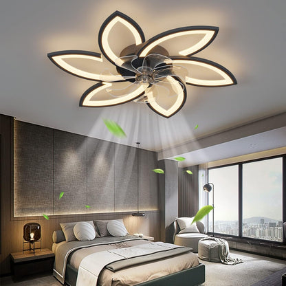 OLUZO 30.7" Ceiling Fan with Light and Remote Control 3 Color temperatures