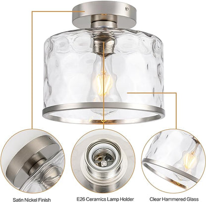 OLUZO 8.78” glass Ceiling Lights